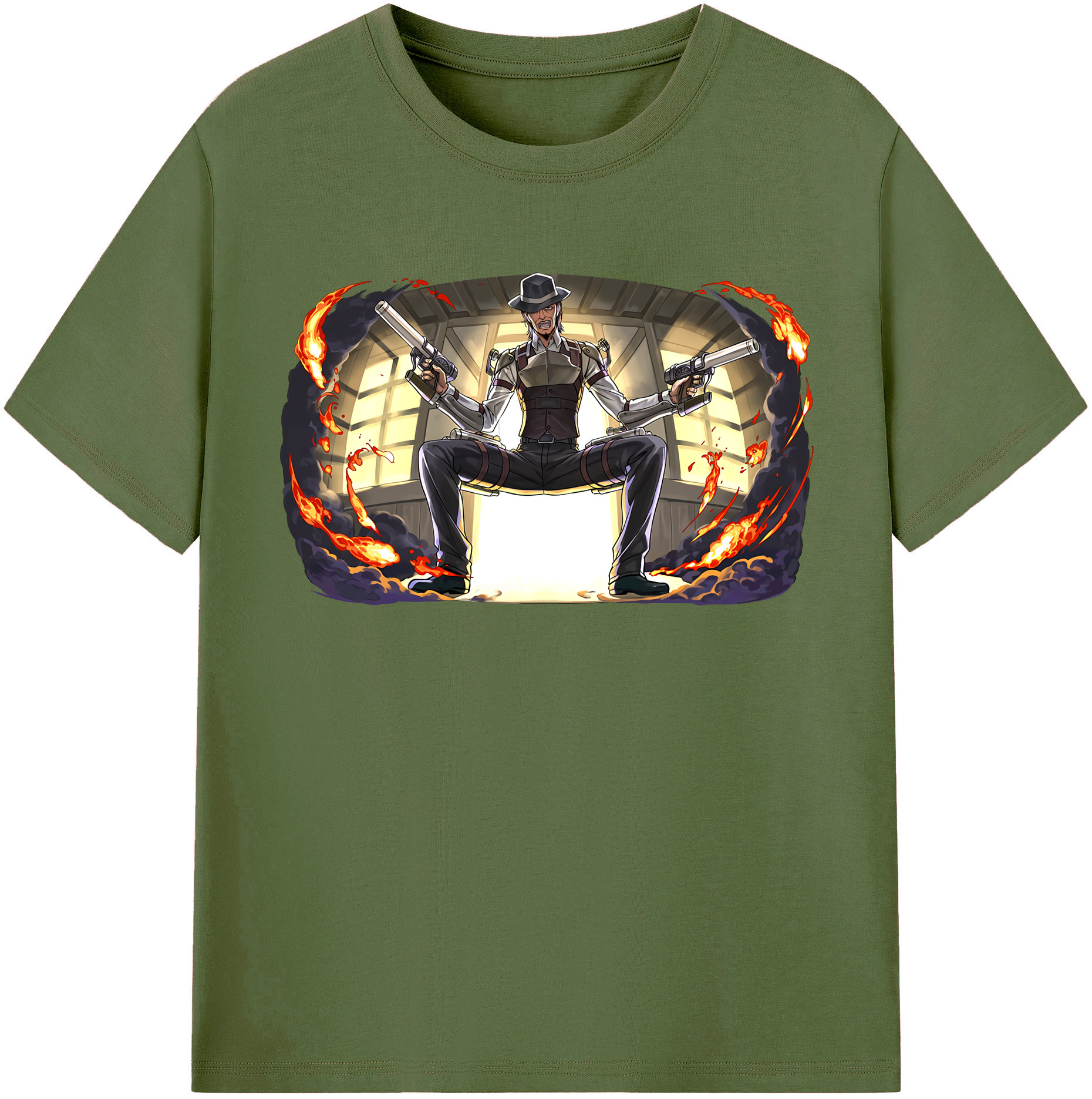 （画像用） 進撃の巨人 ケニー·アッカーマン Attack on Titan Kenny Ackerman 綿100％半袖Tシャツ（フロントプリント）